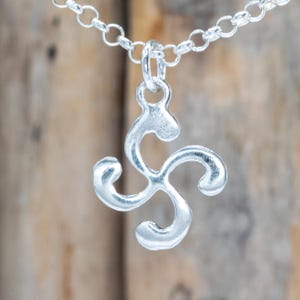 Basque Lauburu Cross Pendant Sterling Silver | Basque Symbol Charm | Euskal Herria Necklace | Celtic Four Headed Cross CRS034