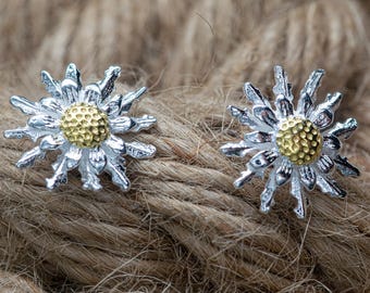 Brincos Eguzkilore em Prata de Lei 925 de 18 mm: Joias Bascas de Proteção com Girassol