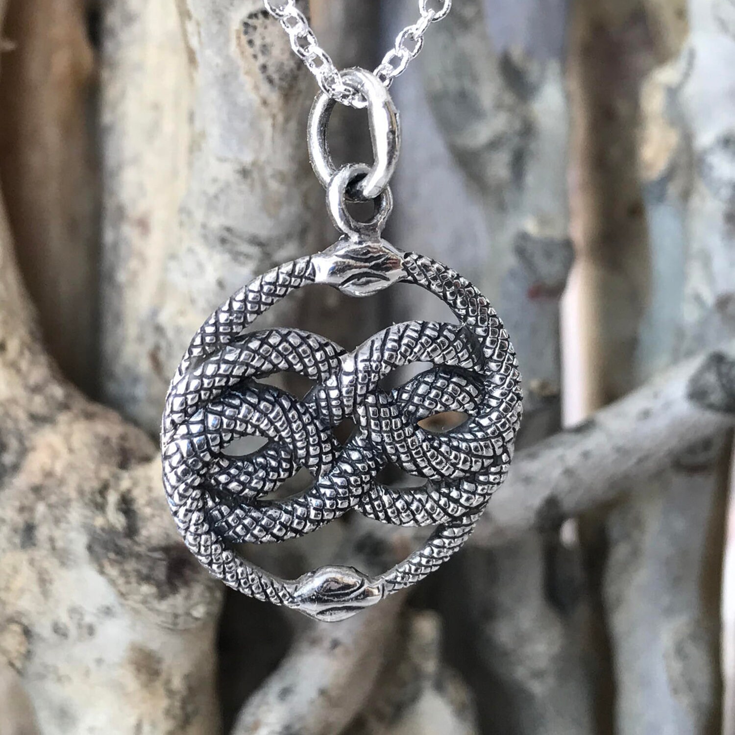 Cadena De Serpiente De Plata De Ley 925, Collar Crucifijo