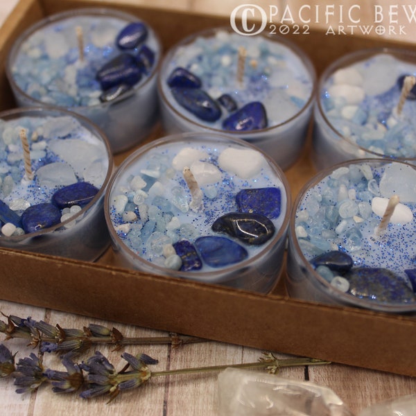 FESTIVAL OF LIGHTS* 6 pc. Artisan Tea Light Set, Intention, Witchy, Frankincense, Myrrh, Oud, Amber, Fruit Jellies, Vanilla, Gourmand