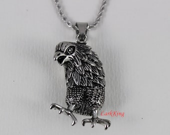 Collier, collier animaux, collier oiseau, en acier inoxydable d’aigle, aigle tête collier, pendentif aigle, aigle unique, populaire aigle, NE7001