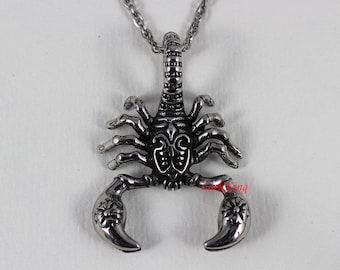 Scorpion necklace, scorpion jewelry, stainless steel, scorpion pendant, insect necklace, scorpion charm, scorpion gifts, NE7037
