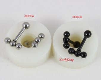 Tiny balls stud earrings; tiny black stud earrings; cute studs;black studs; black earrings; unique earrings;  ball stud earrings;  SE3075