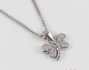 Sterling silver dragonfly necklace, silver insect jewelry, dragonfly pendant, nature necklace, dragonfly for boys, necklace girls, LK13044