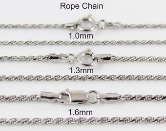 925 sterling silver rope chain, silver chain, chain necklace for men, necklace chain for women, Chopin chain, Box chain, Spiga & Bead chain