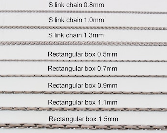 Stainless steel necklace chains, chains for pendants, Rope, Box, Cuban, Cable, Snake, Spiga chain, necklace for women, necklace for men