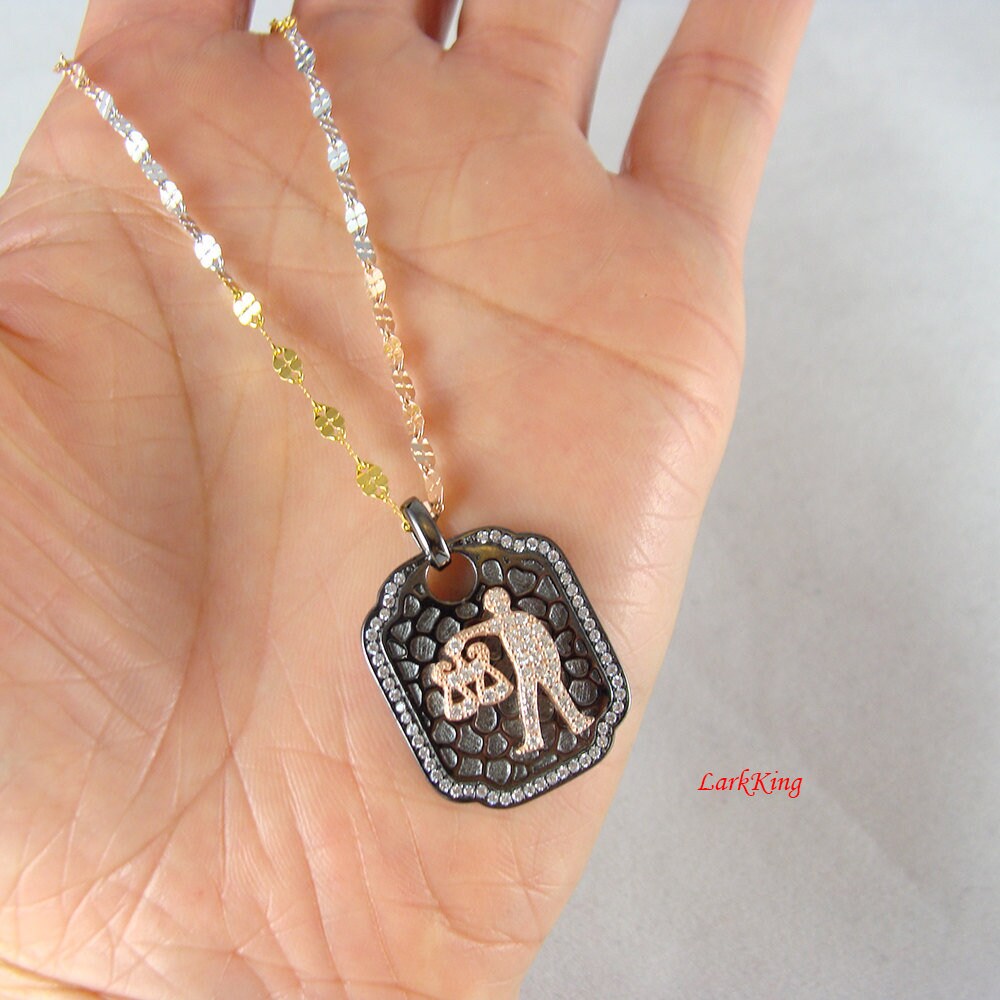 Libra necklace sterling silver scales necklace libra zodiac Etsy