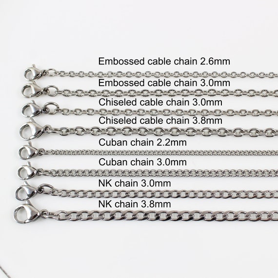 Stainless Steel Chain Necklaces for Men, Necklace Chains for Women,  Stainless Steel Hypo Allergenic Chains, Fashion Necklaces for Men, Women