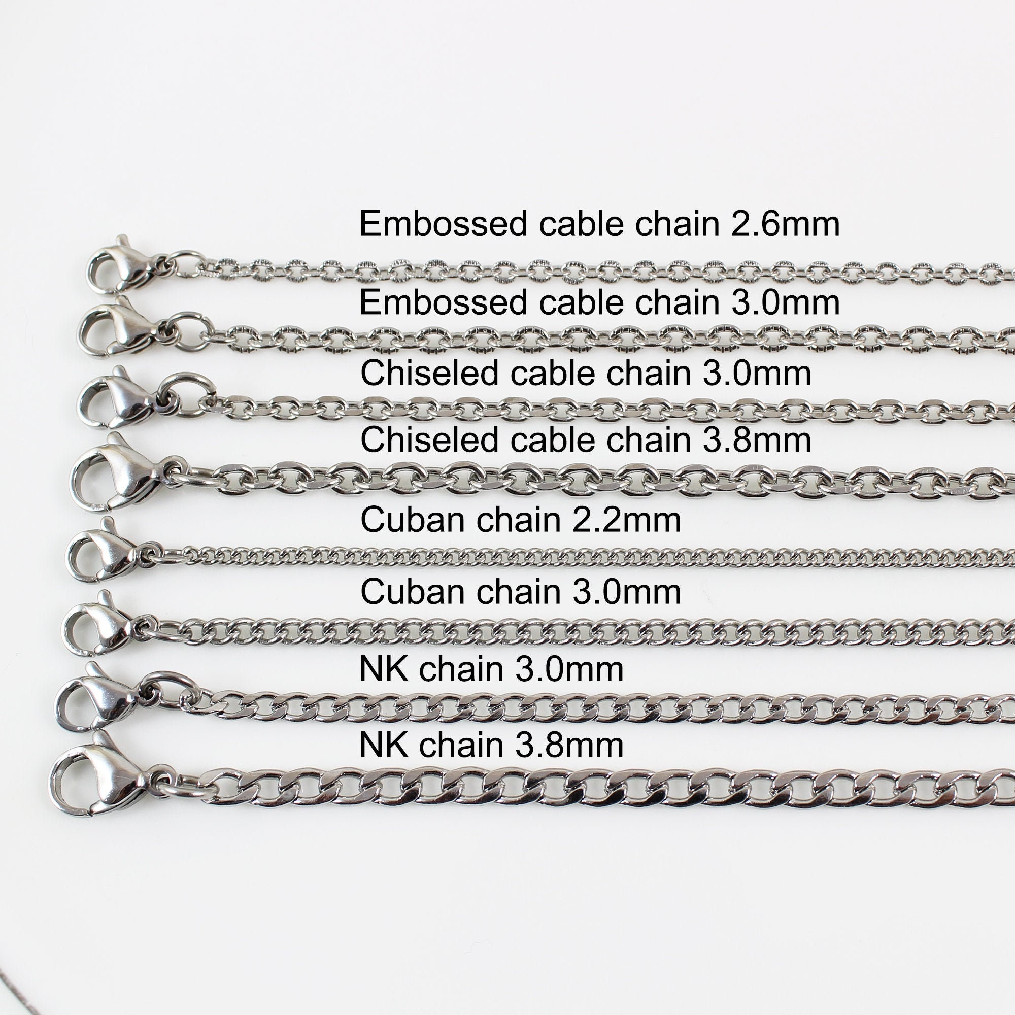 Silver Tone Extender Chains With Oval Drop - 61mm x 3.0mm - 2 Pieces 