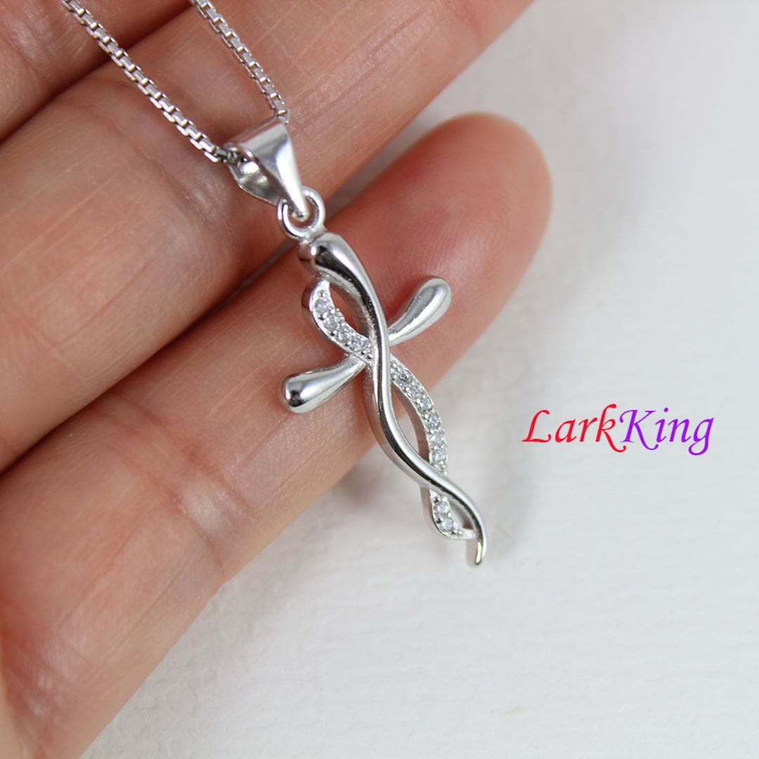 ☆ENGBROX☆ silver925 krisi cross necklace EBNL22082SV 925 Sterling Silver Brushed Cross Pendant @ $140. Shop