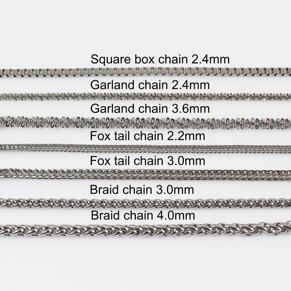 Stainless Steel Chain, Cable Chain, Wheat Chain, Rope Chain, Box