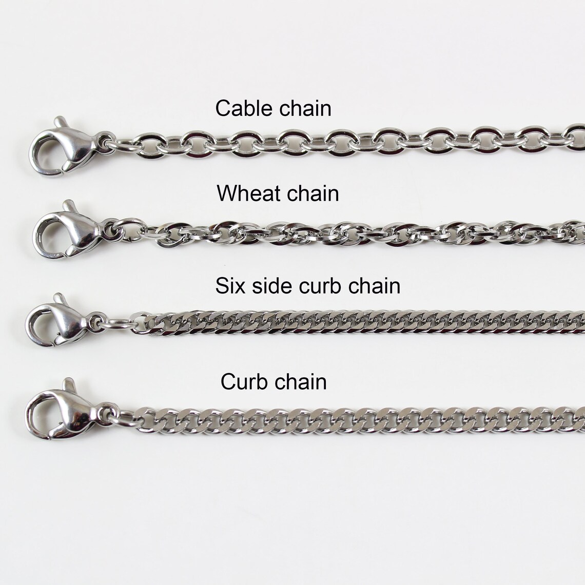 Stainless steel chain cable chain wheat chain rope chain Etsy