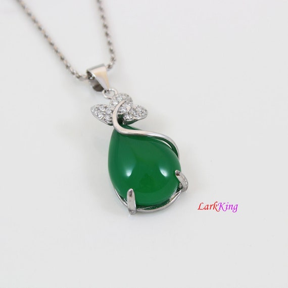 Jade sterling silver necklace deals