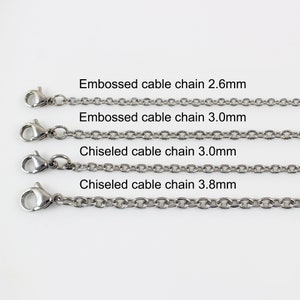 Stainless steel necklace chain, rope chain, box chain, cable, curb chain, chain necklace for men, chain for women, chain for pendant image 5