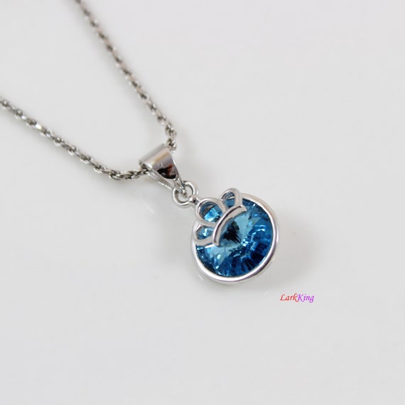 Light blue crystal necklace deals