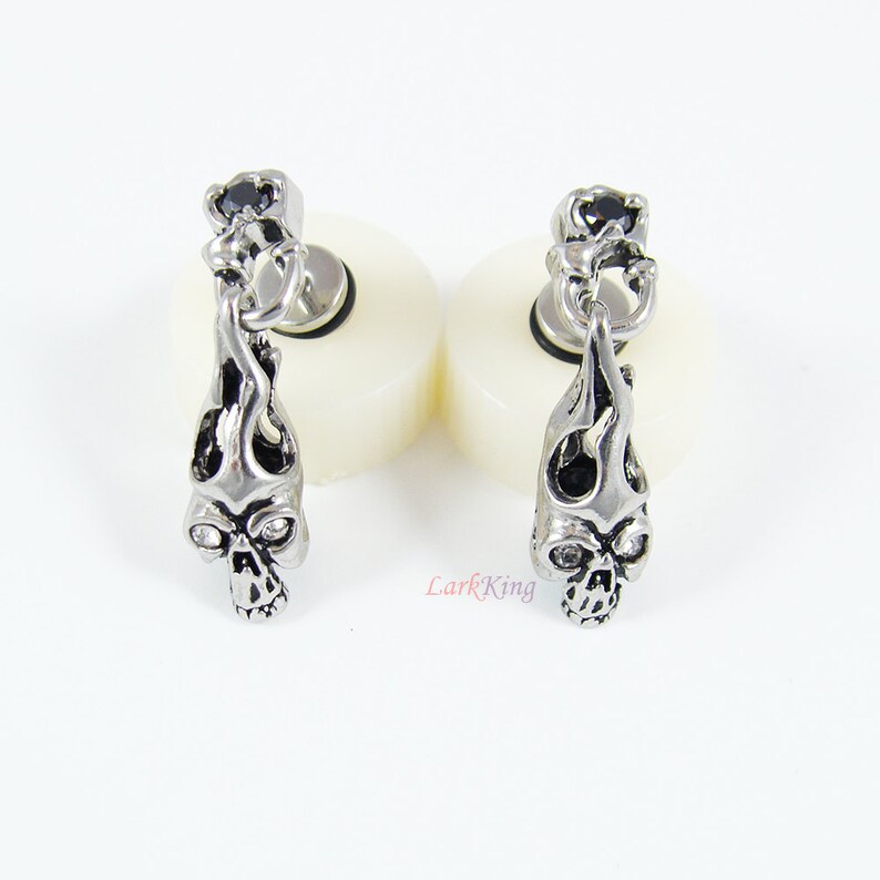 Stud Earrings Skull Stud Earrings Cool Stud Earrings Stud Etsy