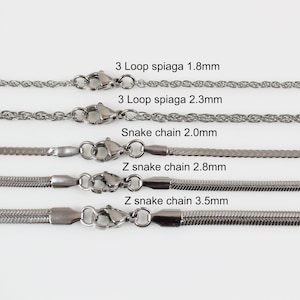 Stainless steel necklace chain, rope chain, box chain, cable, curb chain, chain necklace for men, chain for women, chain for pendant image 6