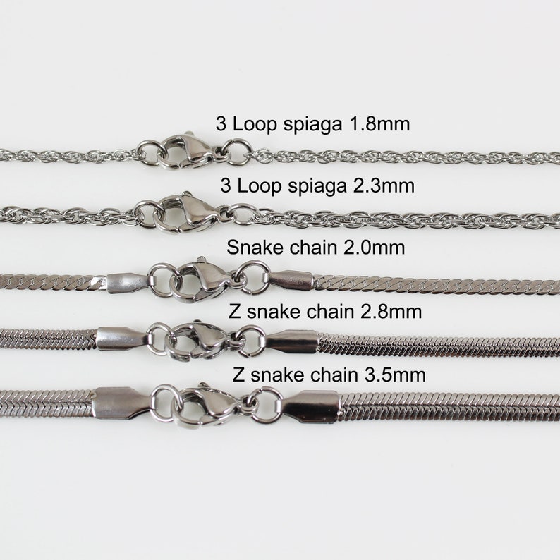 Stainless steel necklace chain, rope chain, box chain, cable, curb chain, chain necklace for men, chain for women, chain for pendant image 6