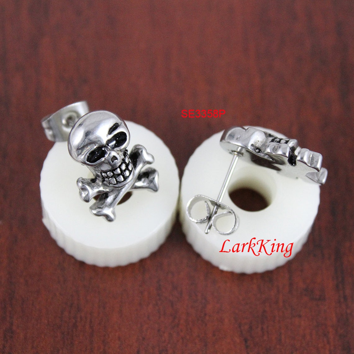 Pirate Earrings Stainless Steel Pirate Skull Stud Earrings Etsy