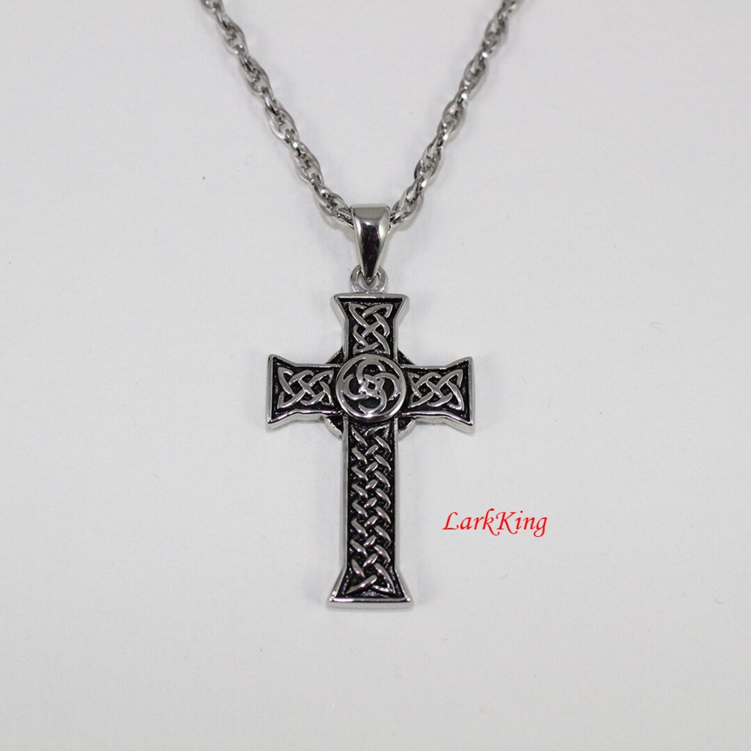 Stainless Steel Cross Necklace, Cross Gift, Baptism Gift, First