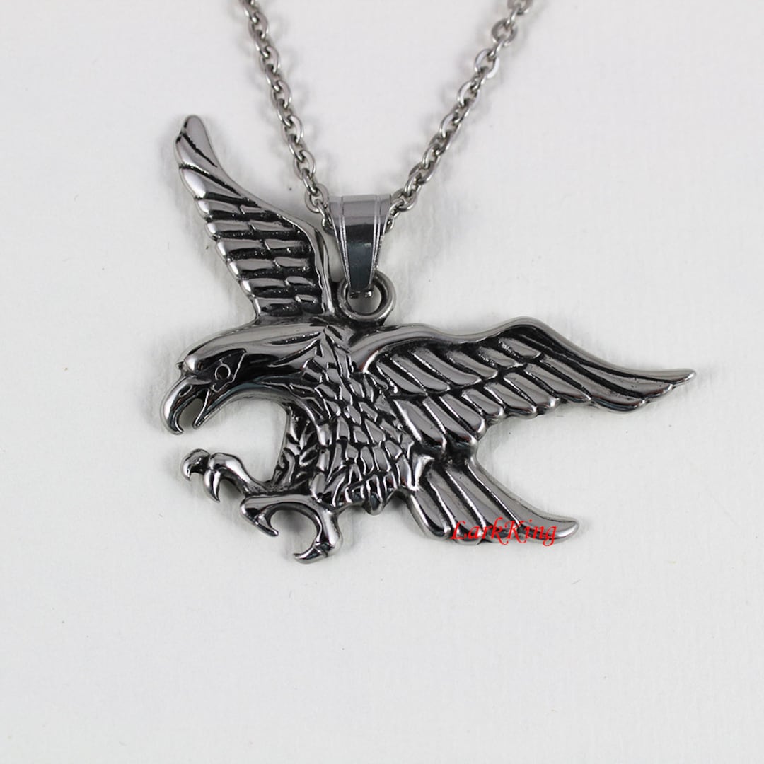 Bald Eagle Necklace, Flying Bald Eagle, Solid Durable Freedom Eagle