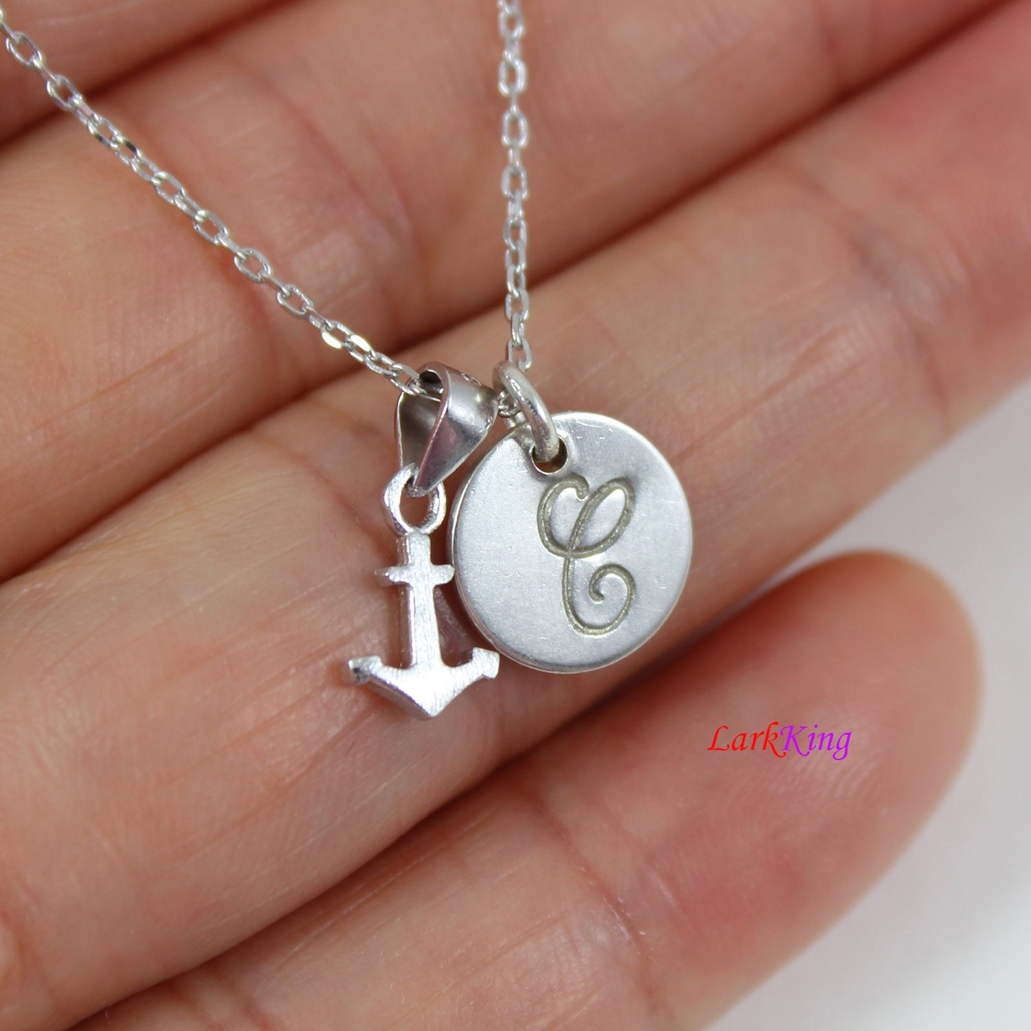 Tiny Sterling Silver Anchor Necklace 