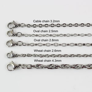 Stainless steel necklace chain, rope chain, box chain, cable, curb chain, chain necklace for men, chain for women, chain for pendant image 10