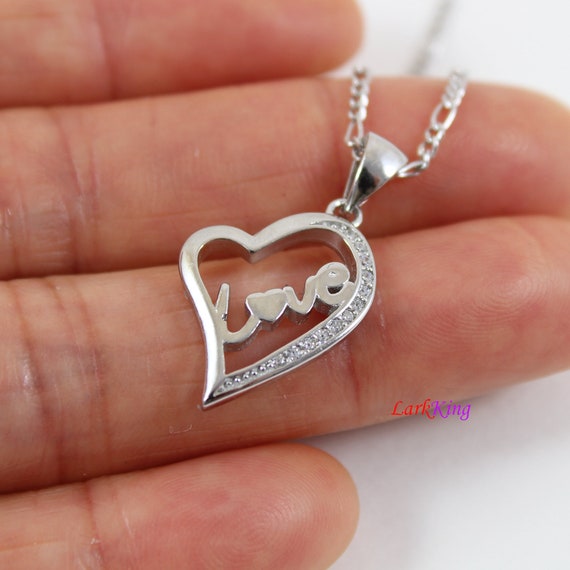 Collana Con Ciondolo A Forma Di Cuore Con Nodo D'amore In Argento Sterling Con Zirconi Bicolore, Ragazza E Cane - Foto 3