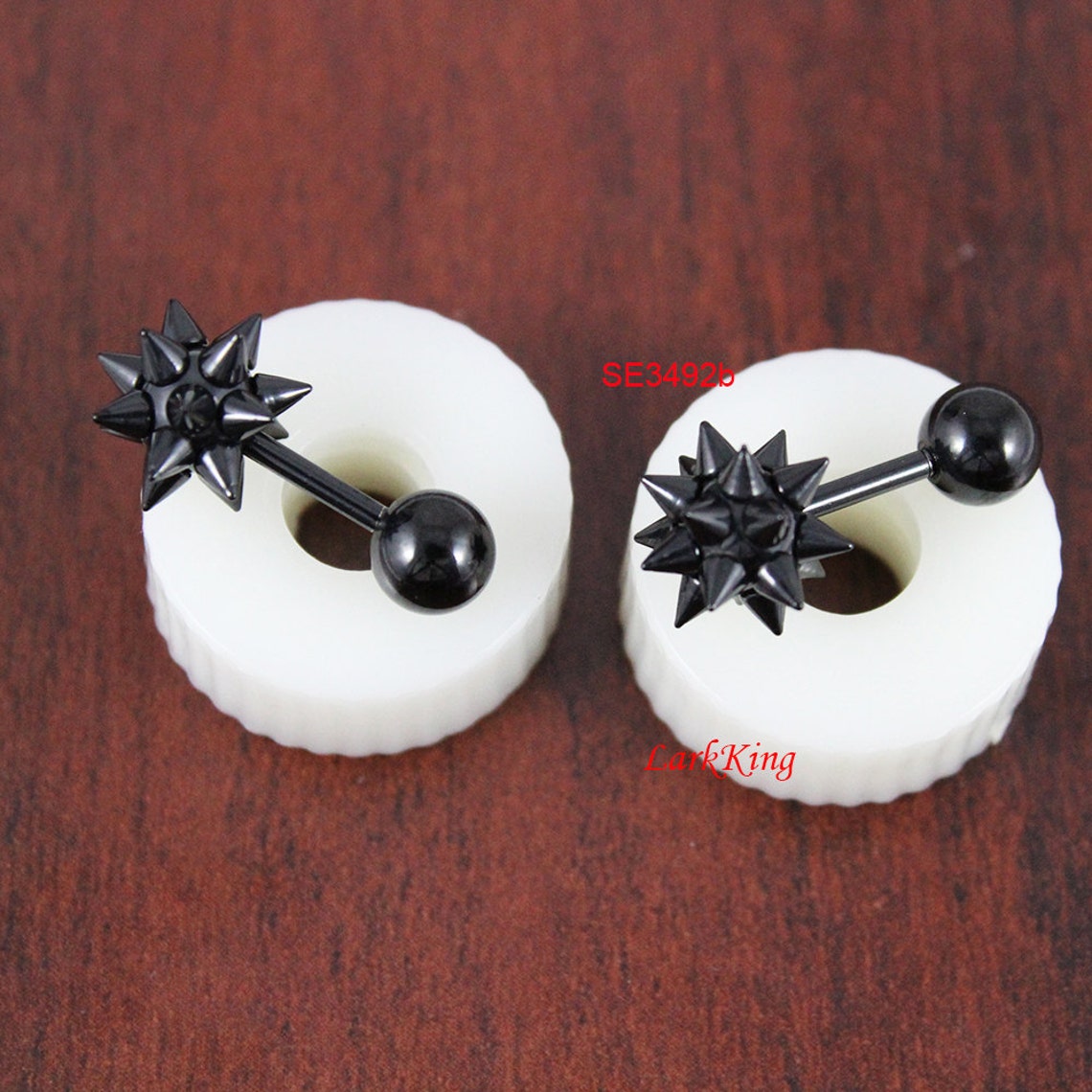 Spike Ball Stud Earrings Mace Earrings Black Stud Earrings Etsy