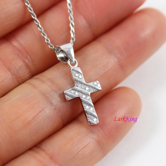 Large Hematite Cross necklace, on a thick black Cotton cord, long cross  pendant,