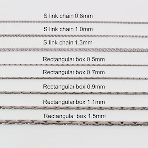 Stainless steel necklace chain, rope chain, box chain, cable, curb chain, chain necklace for men, chain for women, chain for pendant image 4