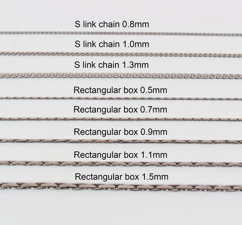 Stainless steel necklace chain, rope chain, box chain, cable, curb chain, chain necklace for men, chain for women, chain for pendant image 4