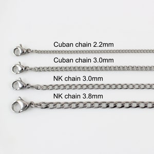 Stainless steel necklace chain, rope chain, box chain, cable, curb chain, chain necklace for men, chain for women, chain for pendant image 3