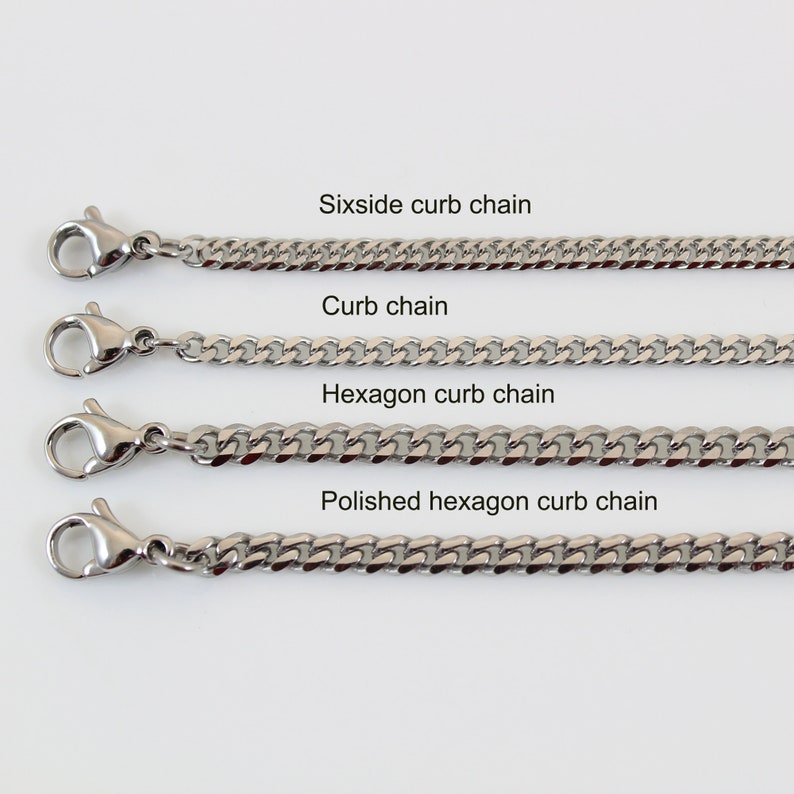 Stainless steel necklace chain, rope chain, box chain, cable, curb chain, chain necklace for men, chain for women, chain for pendant image 7