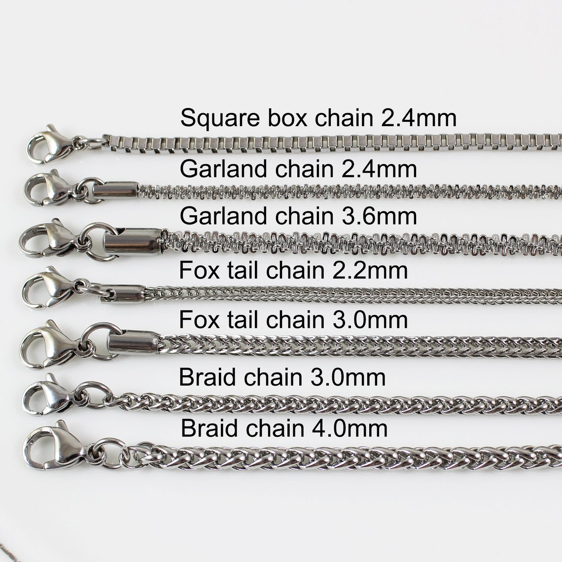 Stainless Steel Chain Necklace Assorted Necklace Chains Etsy