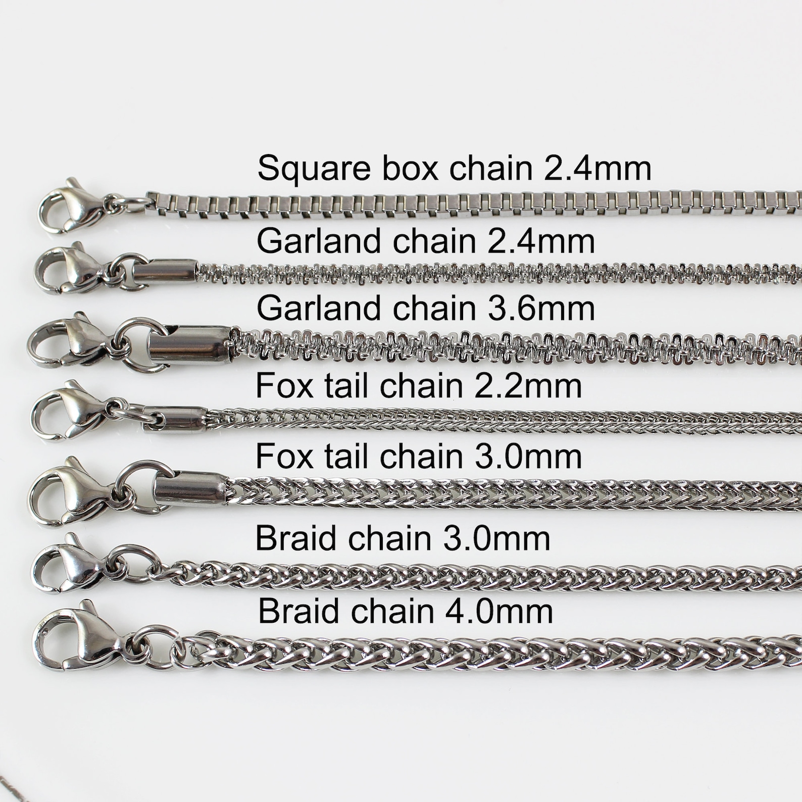 Stainless Steel Chain Necklace Assorted Necklace Chains Etsy