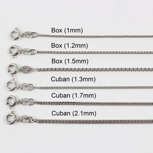 925 sterling silver necklace chain, chain necklace, silver necklace for women, chain for men, Rope, Figaro, Box chain, Spiga, Cuban chain image 4