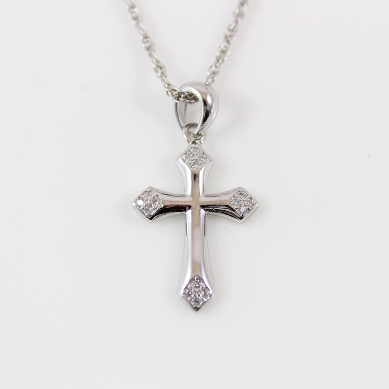 mini cross necklace silver