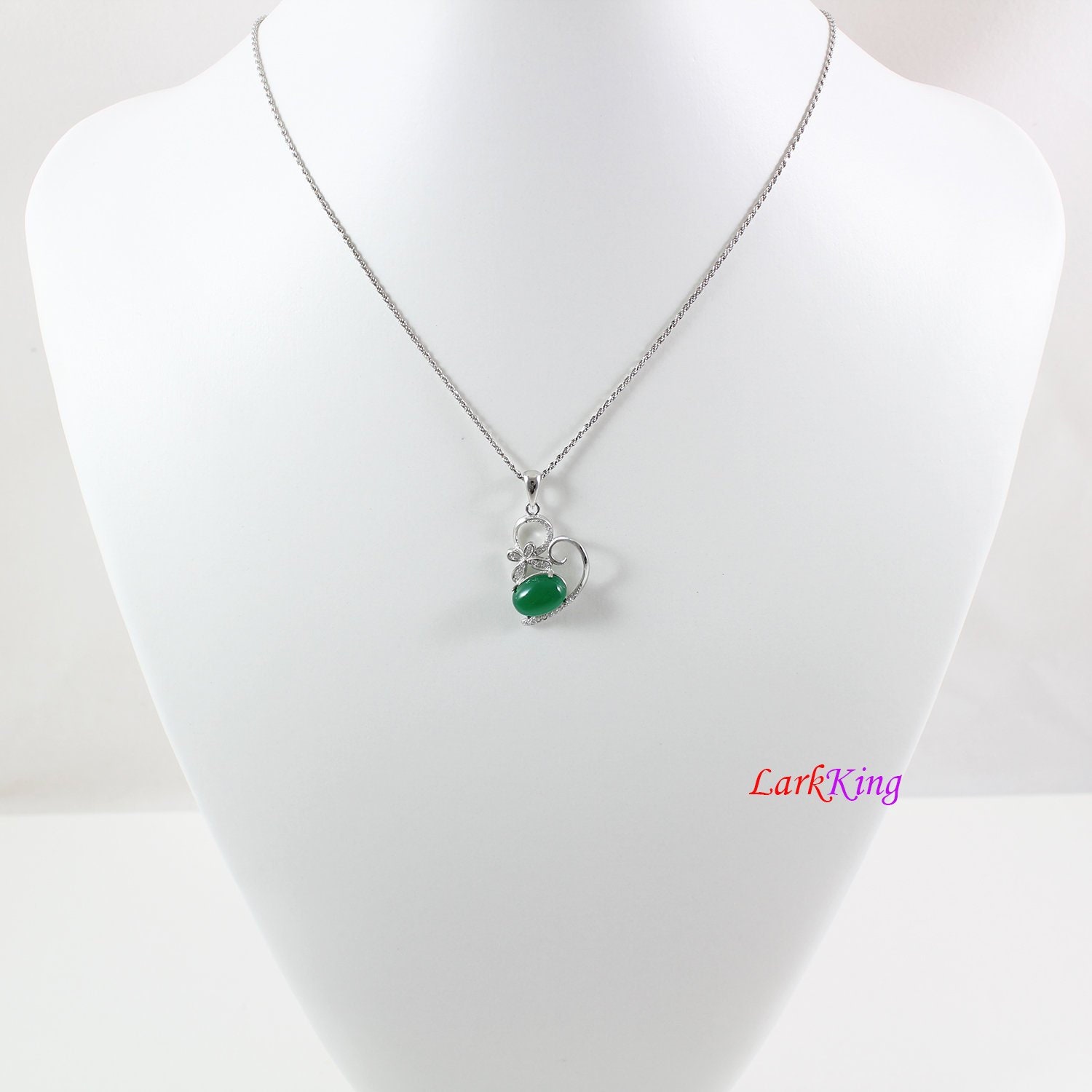 Jade sterling silver necklace discount