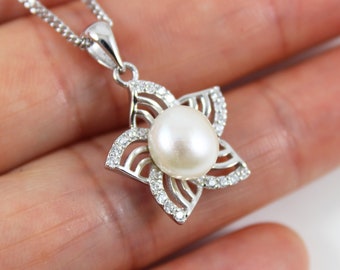 【HYERES LOR】23FW★ H edition Silver Name Pendant Pearl NC Elegant Swirl 8.0mm Freshwater Cultured Pearl Pendant