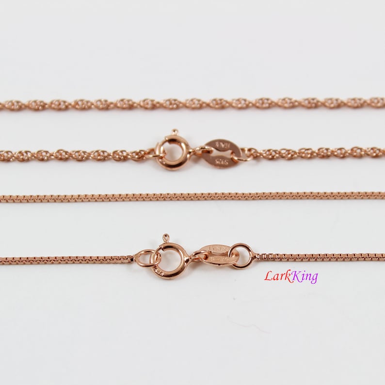 Sterling silver chain, rose gold chain, gold chain, unique silver necklace chain, silver chain necklace, bar box chain, double bead chain image 7