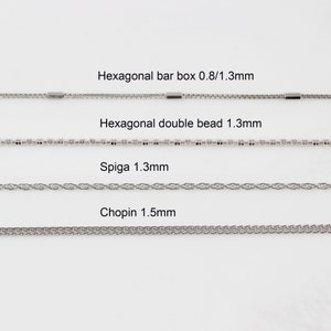 925 sterling silver necklace chain, chain necklace, silver necklace for women, chain for men, Rope, Figaro, Box chain, Spiga, Cuban chain image 7