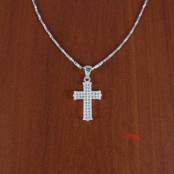 Sterling Silver Cross Necklace, Silver Cross, Cross Pendant