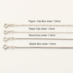 925 Solid Sterling Silver Necklace Chain, Chain Necklace, Silver Necklace for Women, Chain for Men, Rope, Figaro, Box , Spiga, Cuban Chain. image 3