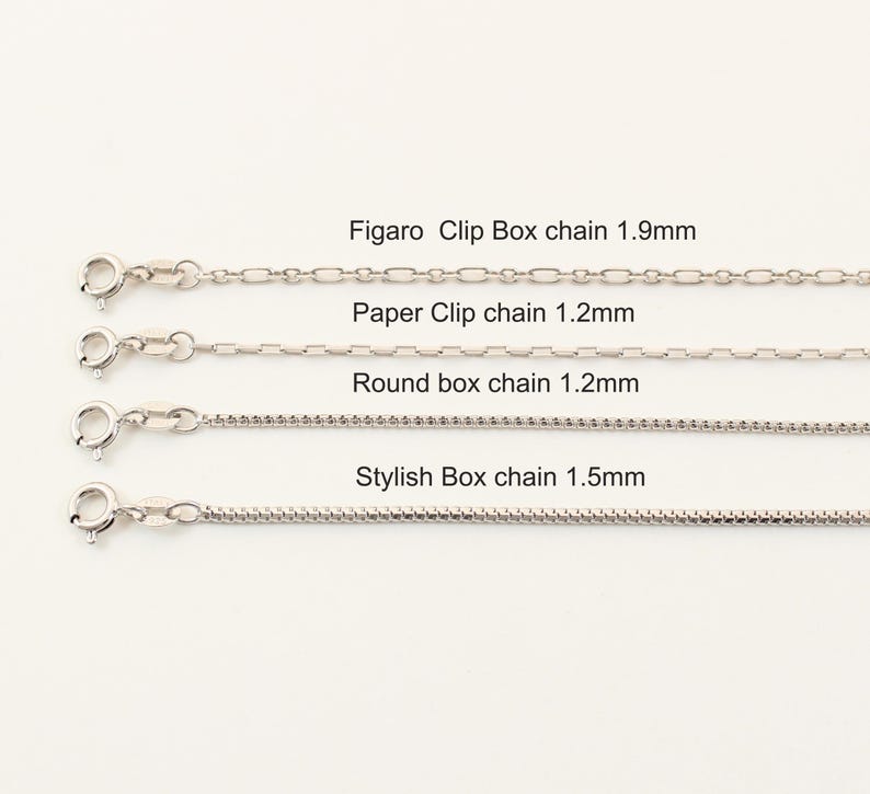 925 Solid Sterling Silver Necklace Chain, Chain Necklace, Silver Necklace for Women, Chain for Men, Rope, Figaro, Box , Spiga, Cuban Chain. image 3
