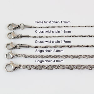 Stainless steel necklace chain, rope chain, box chain, cable, curb chain, chain necklace for men, chain for women, chain for pendant image 9