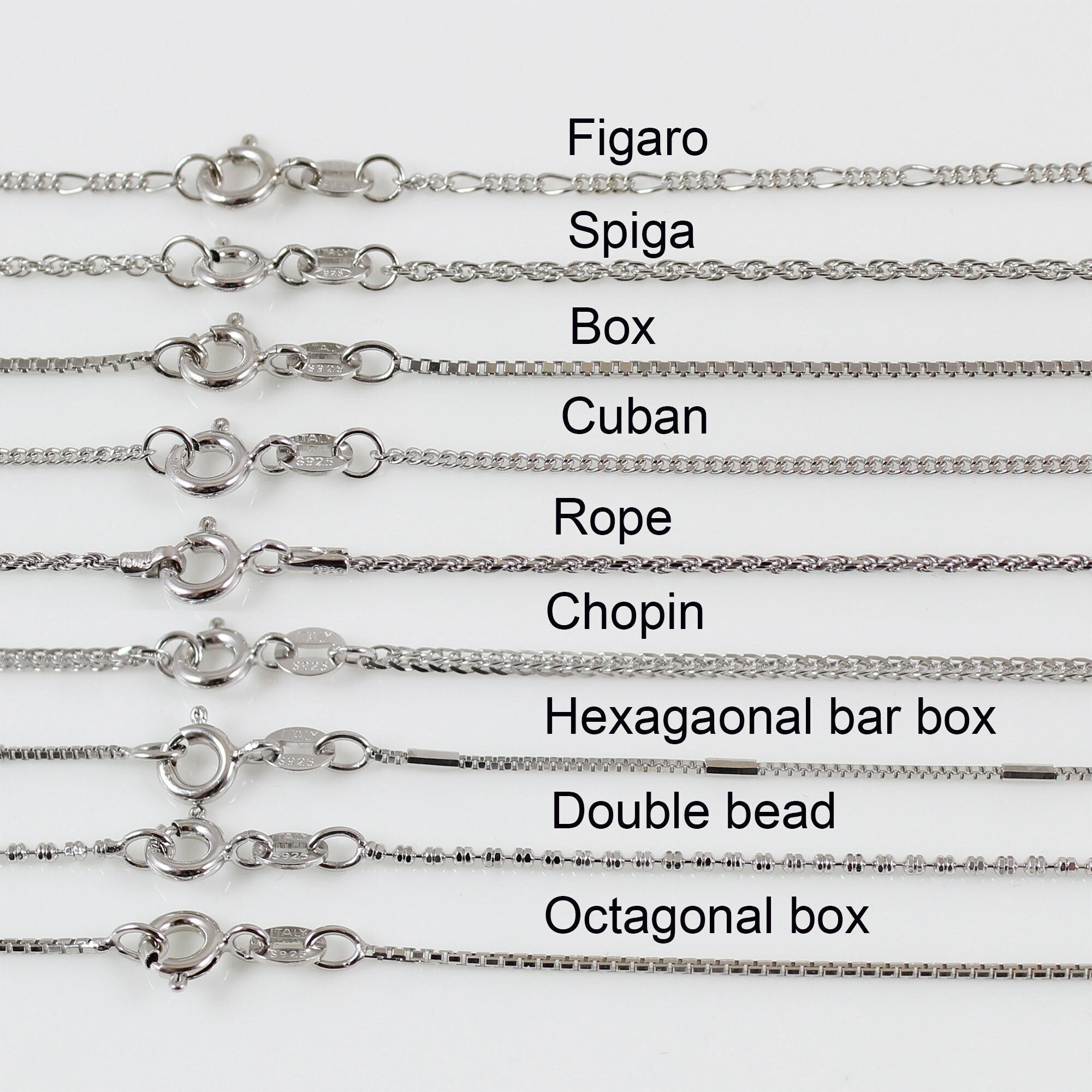 Gift Boxed Sterling Silver Spiga Chain Rhodium Plated Pendant Chain 16" 24" Gift Boxed Sterling Silver Spiga Chain Rhodium Plated Pendant Chain 16" 24"
