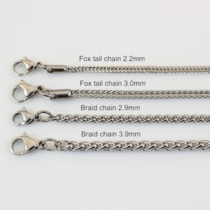 Stainless steel necklace chain, rope chain, box chain, cable, curb chain, chain necklace for men, chain for women, chain for pendant image 8