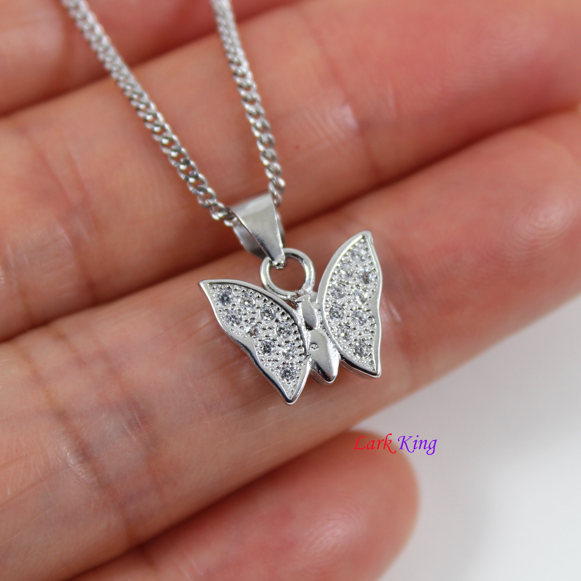 Solid Beat 「butterfly pendant」 silver925 Sterling Silver Butterfly Necklace, Silver Insect Jewelry