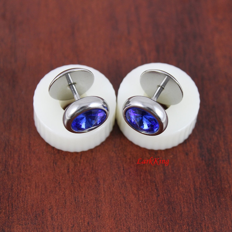 blue studs stud earrings blue earrings LarkKing SE3307 unique gifts for her Blue stud earrings stainless steel studs bridesmaid gift